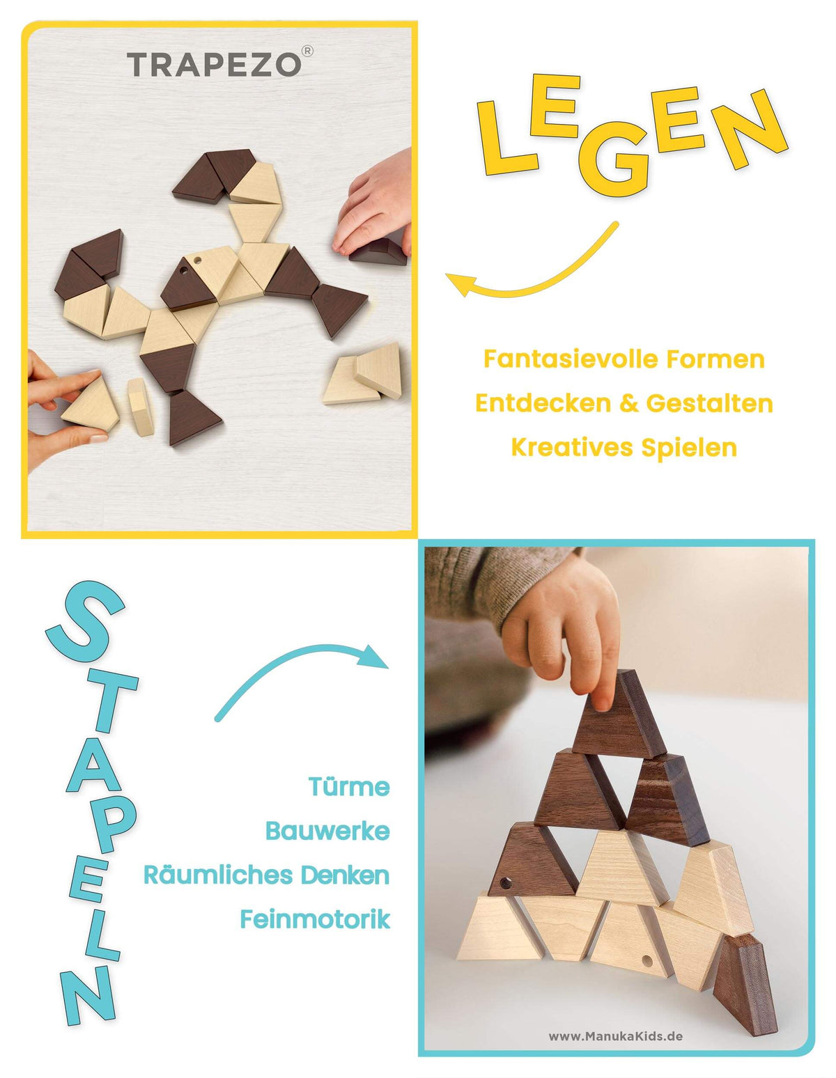 TRAPEZO® – Holzbausteine zum Legen, Stapeln & Balancieren